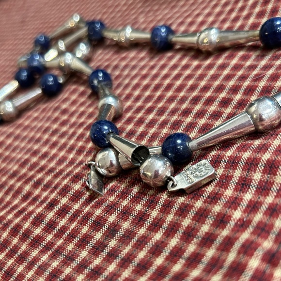 Sterling & Lapis Native American Necklace - Picture 14 of 14